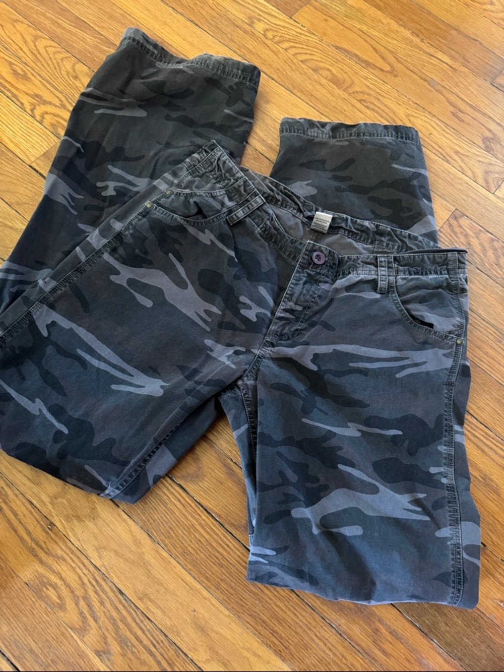 Prana Women's Boot Cut Camo Pants - Black & Gray